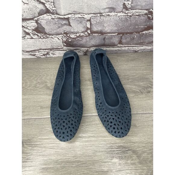 ARCHE Blue Suede Leather Perforated Ballet Flat Shoes France Women 37EU/6.5M US - Picture 11 of 16